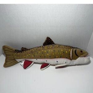 Plush Brook Trout Toy, Realistic Brookie, Stuffed Fish, Fishing Gift 17”
